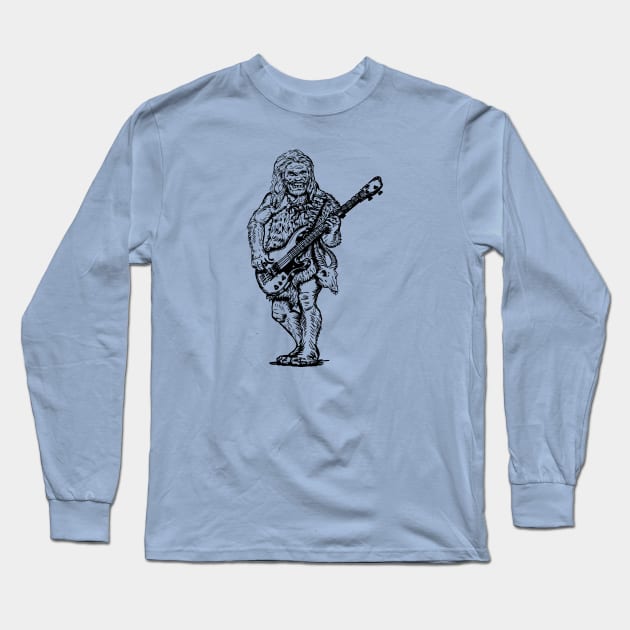 SEEMBO Neanderthal Playing Guitar Guitarist Musician Band Long Sleeve T-Shirt by SEEMBO